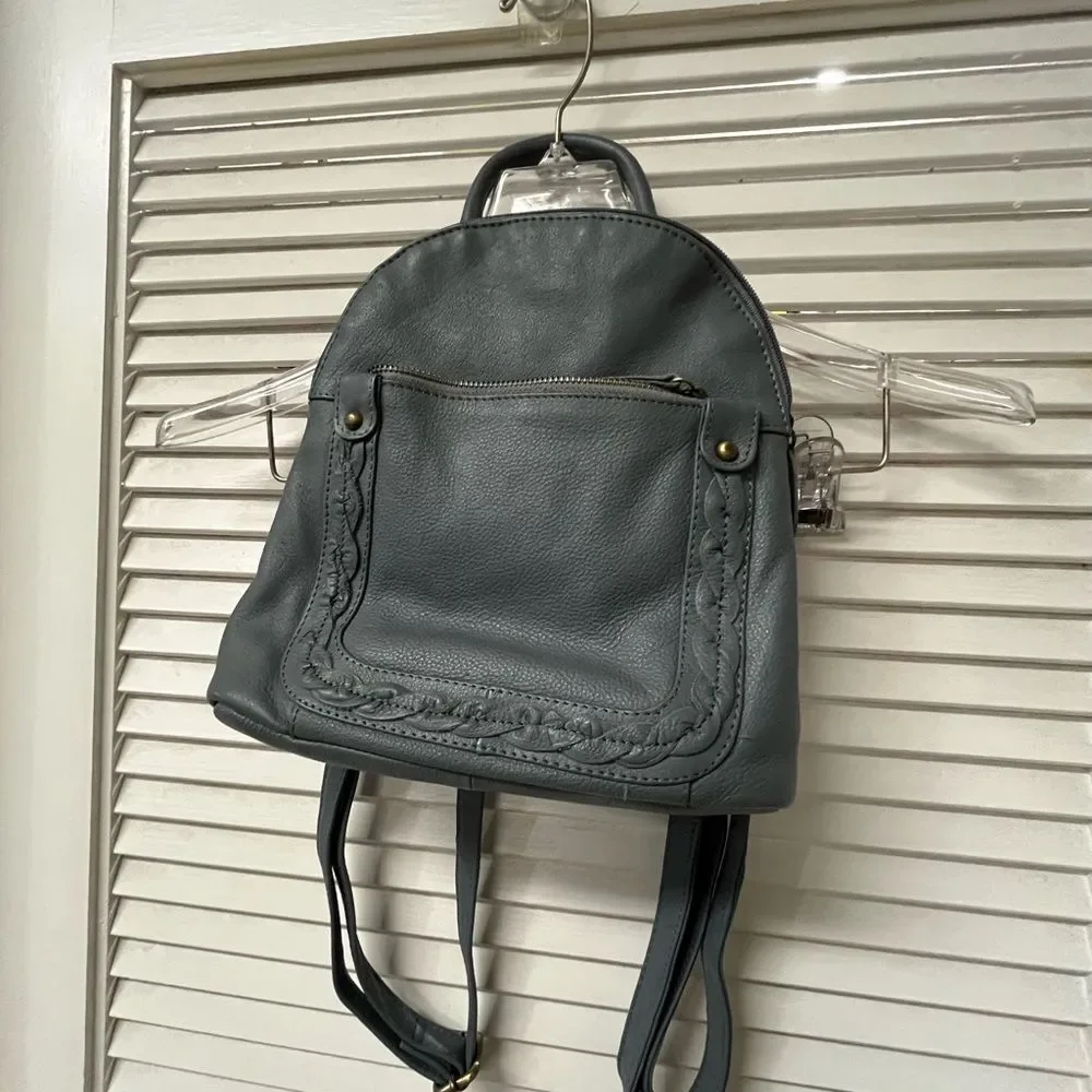 GREAT AMERICAN LEATHER WORKS✨Blue Gray ✨Leather Backpack